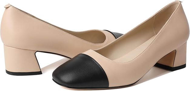 Amazon.com | Zamikoo Cap Toe Shoes for Women, Block Heel Square